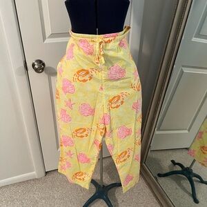 Lilly Pulitzer Yellow Pants with Pink and Orange Accents